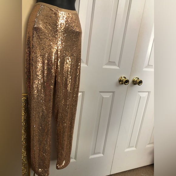 NWOT Boutique gold sequin pull on joggers - Picture 2 of 6